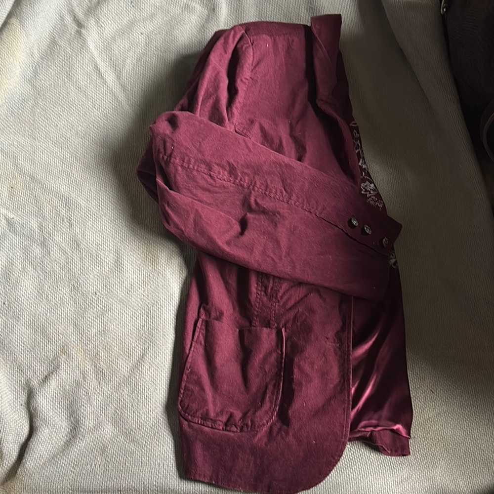 Lined Burgundy Corduroy Jacket